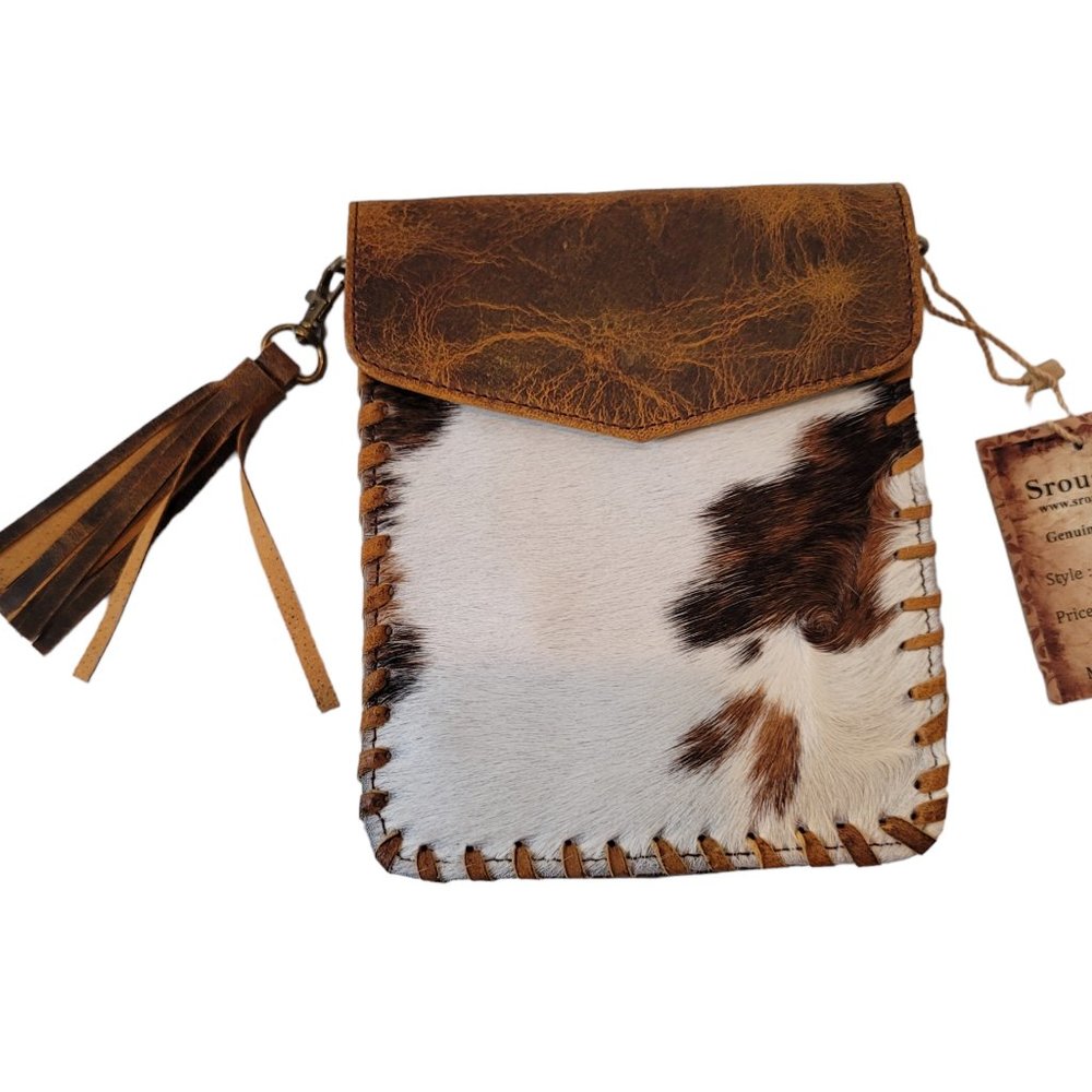 2026Western Genuine Leather Cowhide Mini Crossbody cell Phone smart mobile Purse